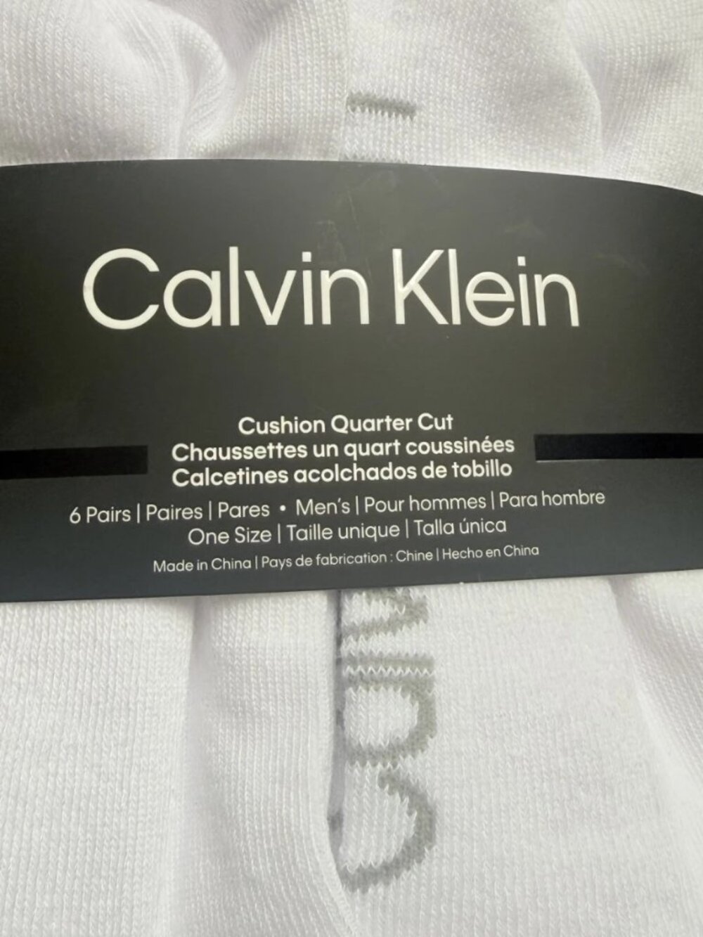 Calvin Klein Men's Cushion Quarter Cut Socks 6-Pair Pack White One Size NWT - Picture 2 of 7
